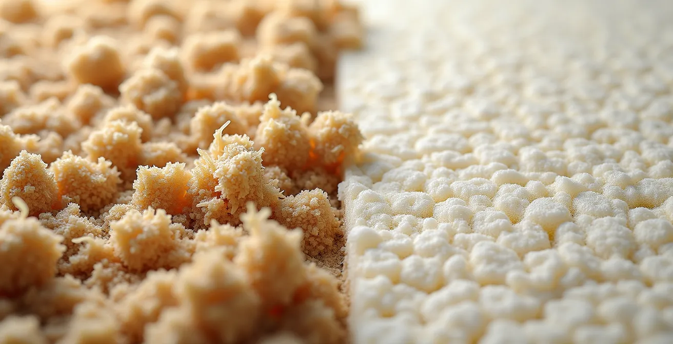 Comparaison visuelle entre matériaux biosourcés et conventionnels sur un chantier québécois