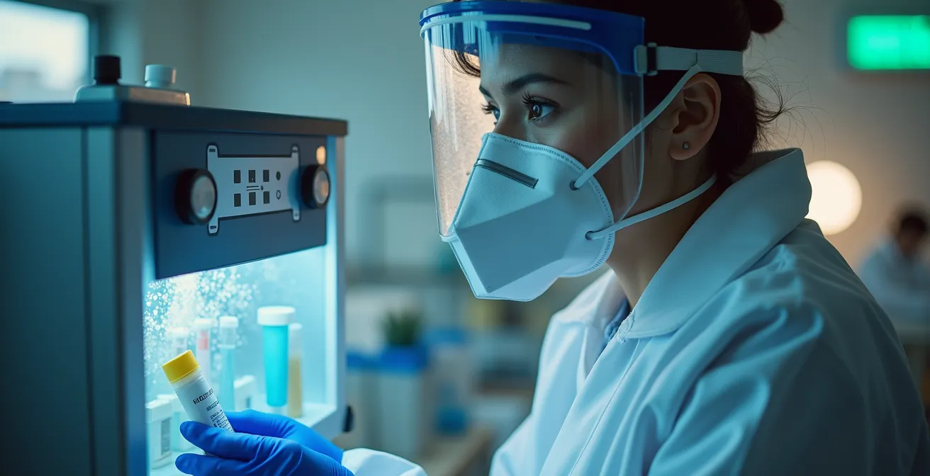 Équipement de test d'air professionnel et documents de certification pour analyse d'amiante